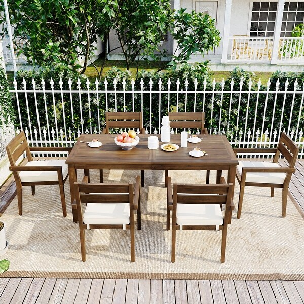 Acacia Wood Outdoor Dining Table And Chairs