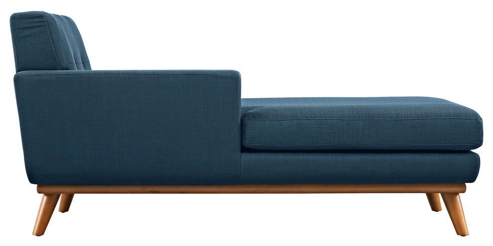 Modern Contemporary Left Arm Chaise  Navy  Fabric   Midcentury   Indoor Chaise Lounge Chairs   by House Bound  Houzz