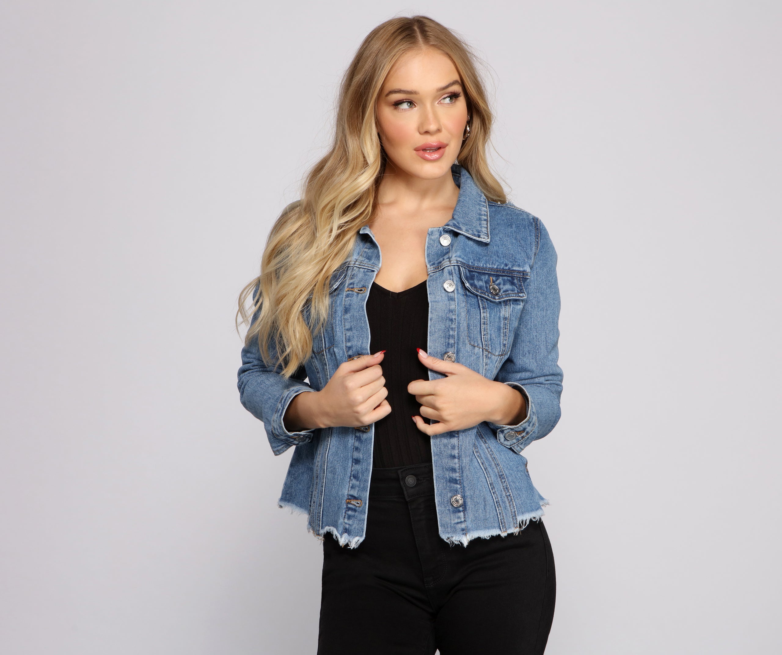 Fashionably Frayed Denim Jacket