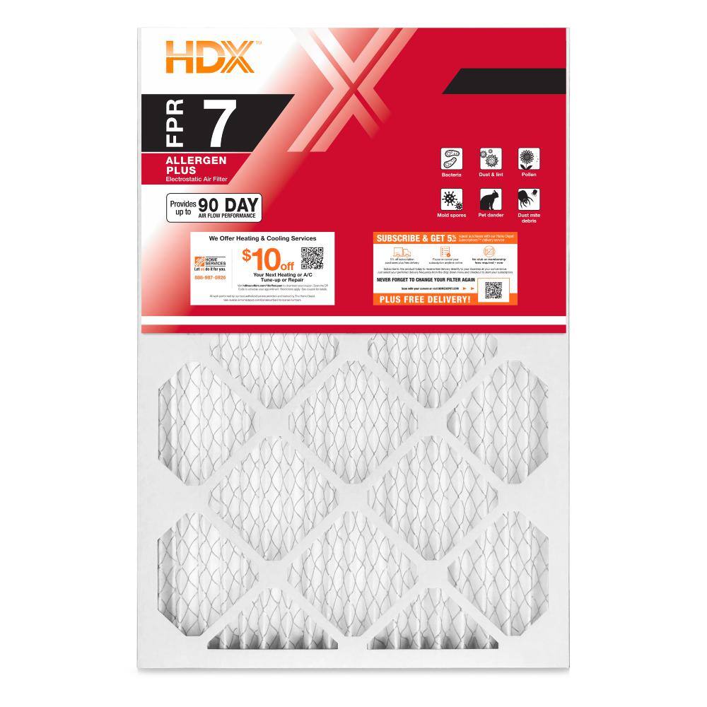 HDX 16 in. x 24 in. x 1 in. Allergen Plus Pleated Air Filter FPR 7 HDX1P7-011624