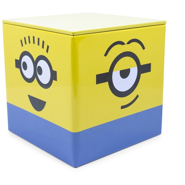 Ukonic Despicable Me Minions Tin Storage Box Cube Organizer With Lid 4 Inches