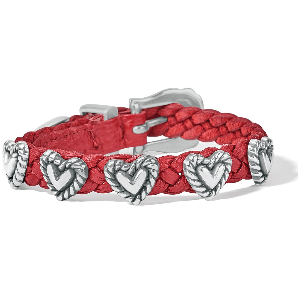 Brighton  Roped Heart Braid Bandit Bracelet in Lipstick