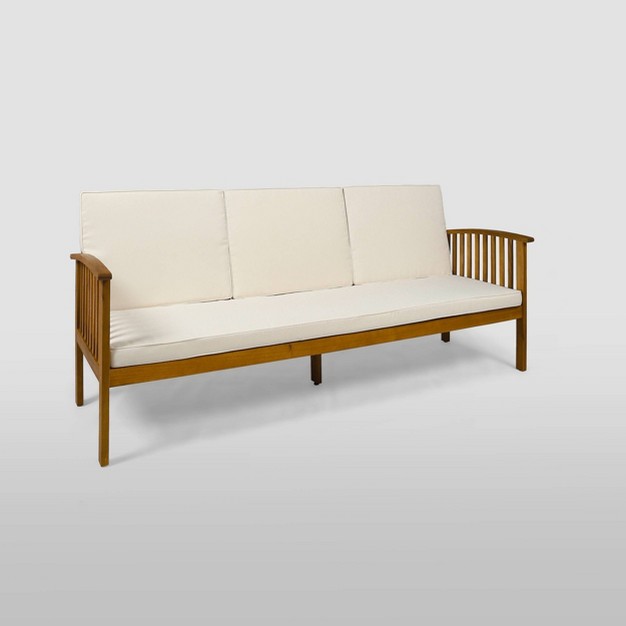 Carolina Acacia Wood Patio Sofa Teak Christopher Knight Home