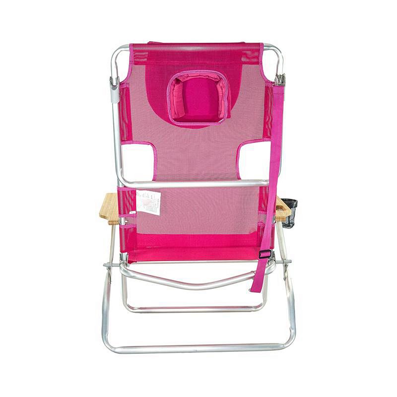 Ostrich Altitude 3 In 1 16 Inch Tall Lounge Reclining Beach Chair， Pink (2 Pack)