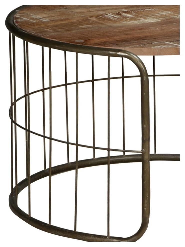 On the Fence 30 quotRound Industrial Coffee Table   Industrial   Coffee Tables   by Sierra Living Concepts Inc  Houzz