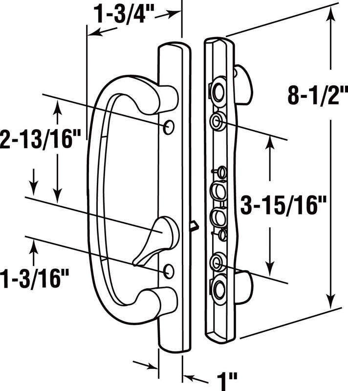 Prime-Line Painted Diecast Indoor and Outdoor Patio Door Handle Set