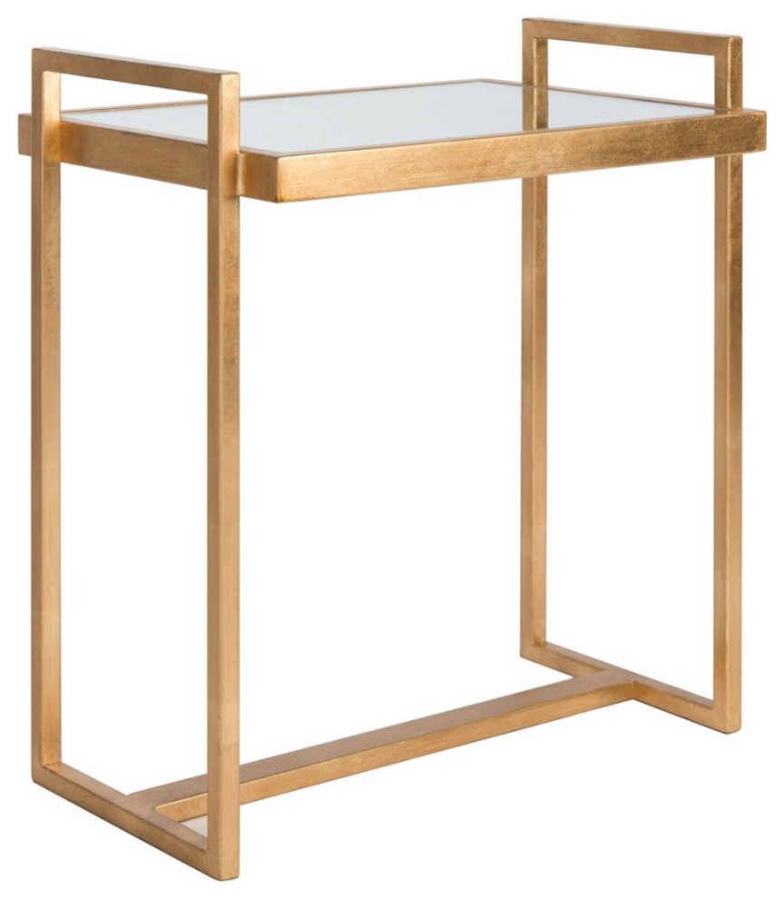 Lola Mirror Top Gold Accent Table   Contemporary   Side Tables And End Tables   by AED Luxury Home Decor  Houzz