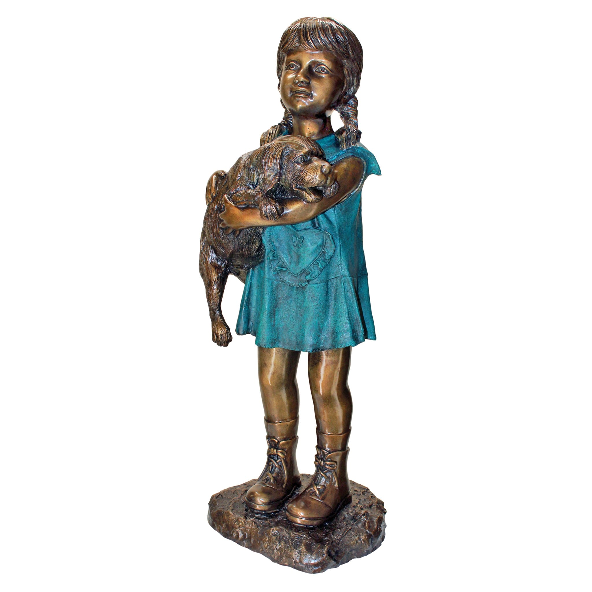 Can I Keep Him? Girl and Dog Cast Bronze Garden Statue by Design Toscano