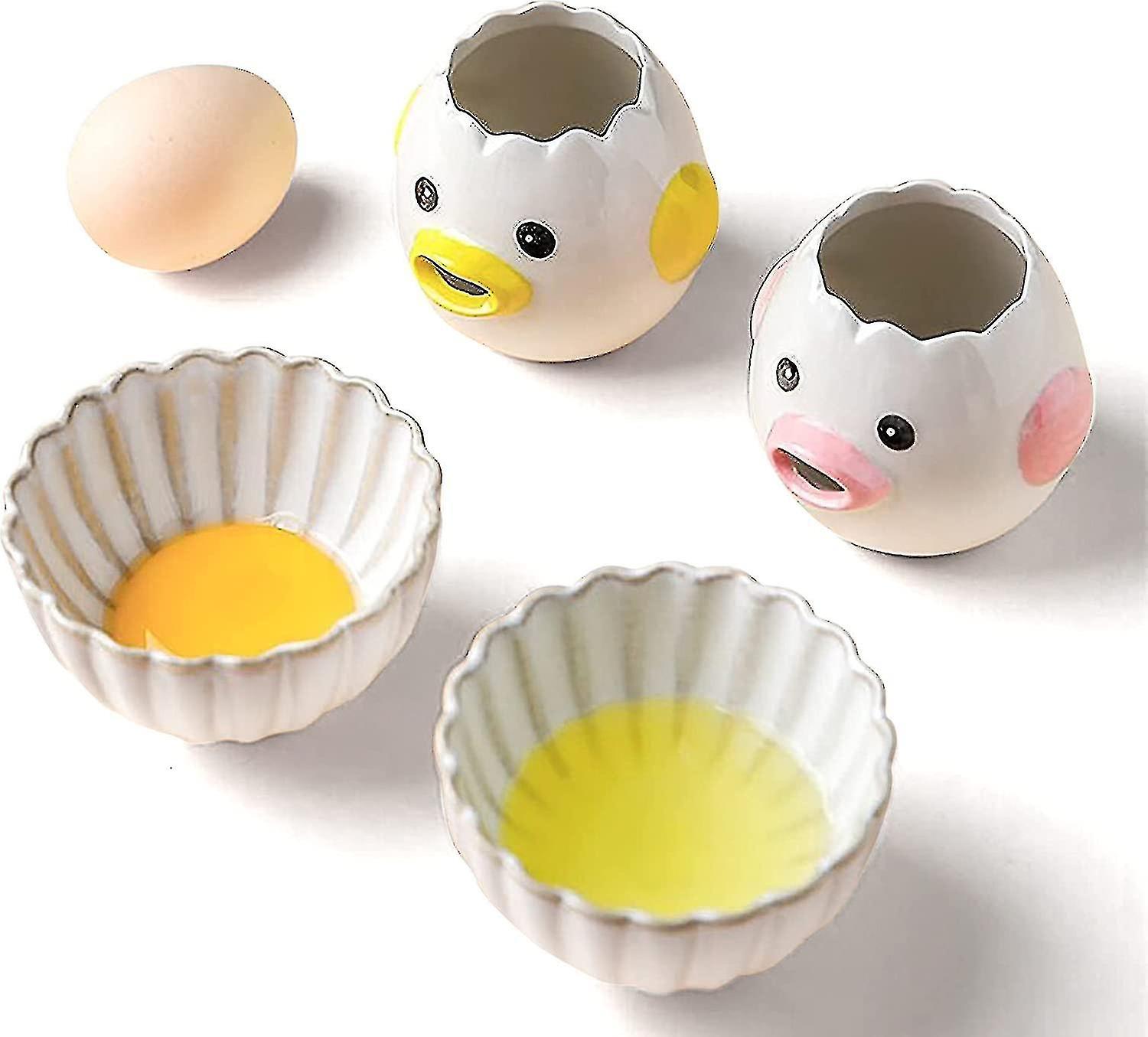 Egg Separator Kitchen Gadget Egg Separator Bakery Accessory (yellow+pink)