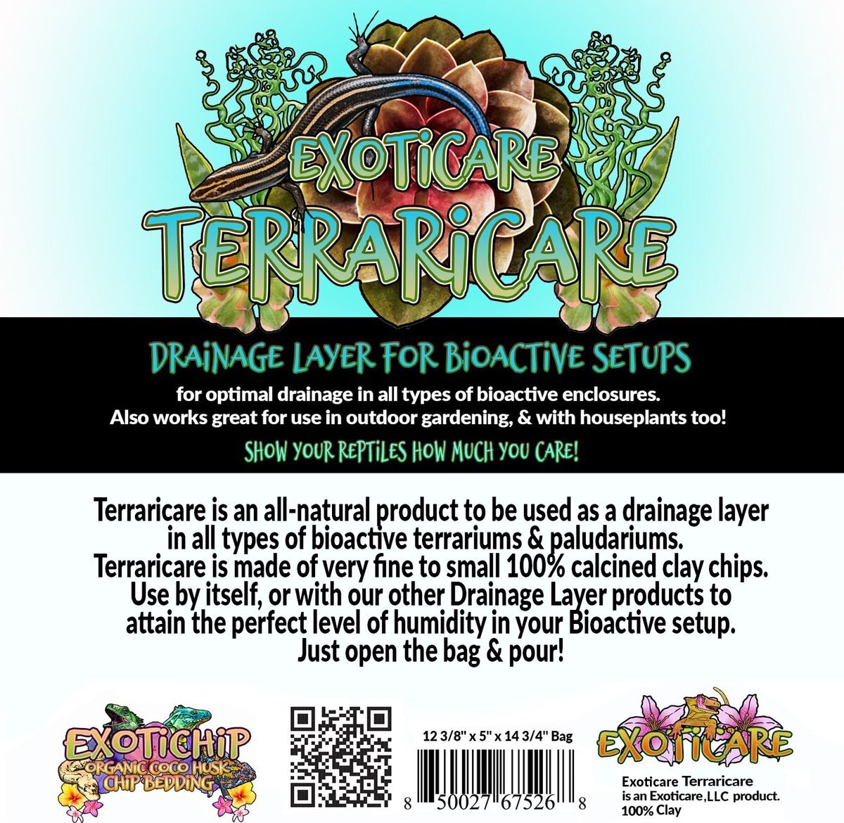 Exoticare Terraricare Drainage Layer Reptile Bedding， 6-lb bag