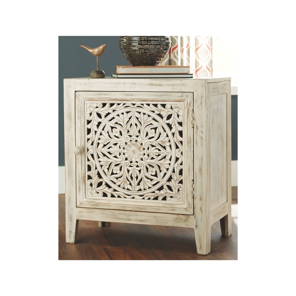 Fossil Ridge Antique White Vintage Accent Cabinet