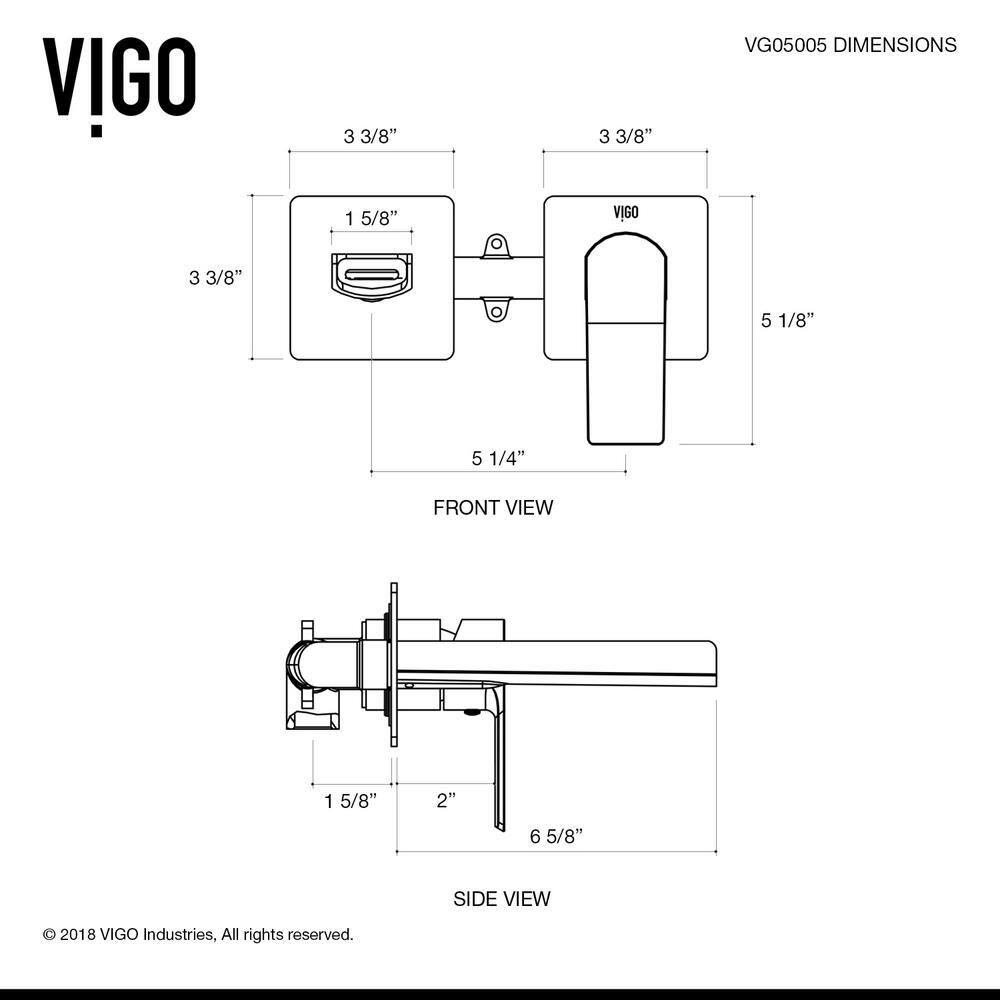 VIGO Atticus Single Handle Wall Mount Bathroom Faucet in Matte Black VG05005MB