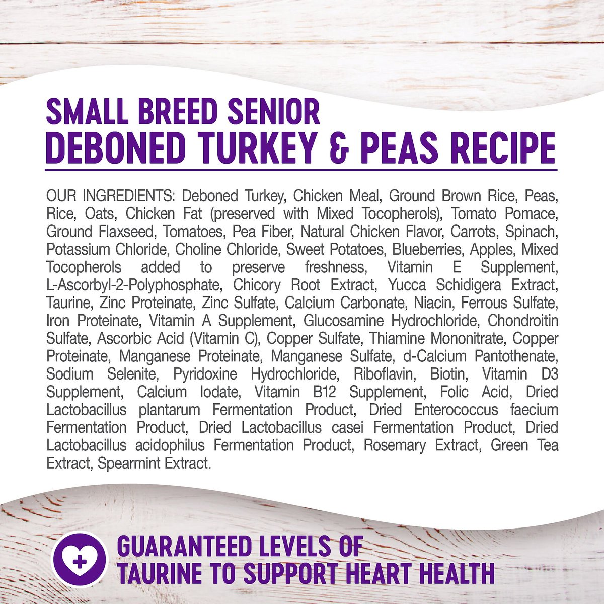 Wellness Small Breed Complete Health Senior Deboned Turkey and Peas Recipe Dry Dog Food