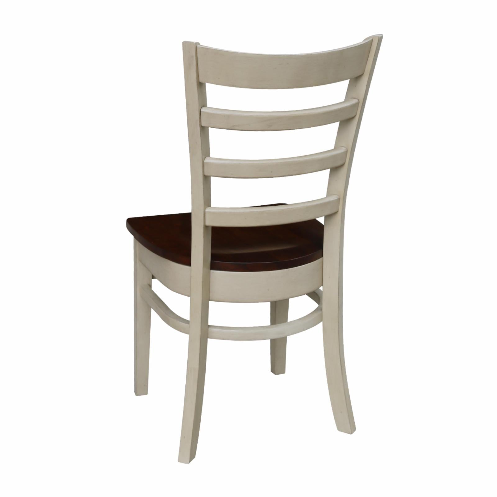 International Concepts Emily Side Chairs - Set of 2 Chairs - Antiqued Almond/Espresso