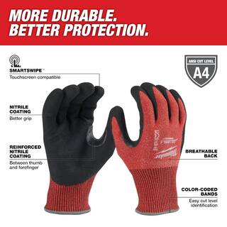 MW X-Large Red Nitrile Level 4 Cut Resistant Dipped Work Gloves (12-Pack) 48-22-8948B