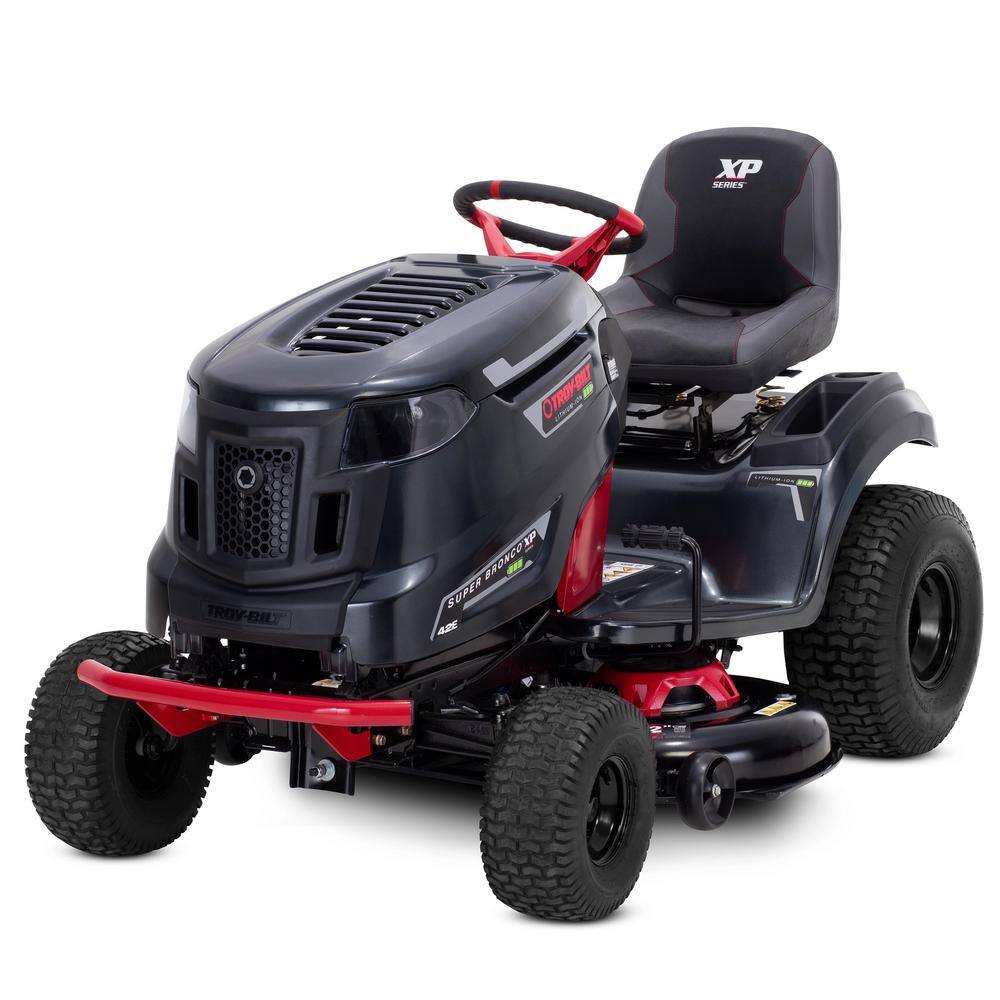 Troy-Bilt XP 42 in. 56-Volt MAX 60 Ah Battery Lithium-Ion Electric Drive Cordless Riding Lawn Tractor Super Bronco 42E XP