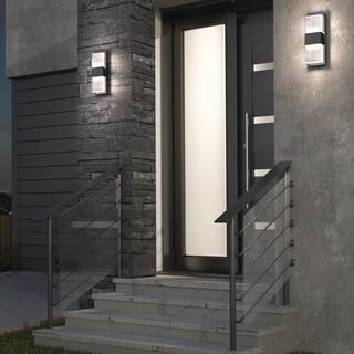 Artika Mazza Black Modern Integrated LED Outdoor Hardwired Garage and Porch Light Lantern Sconce OUT-MF-CMB