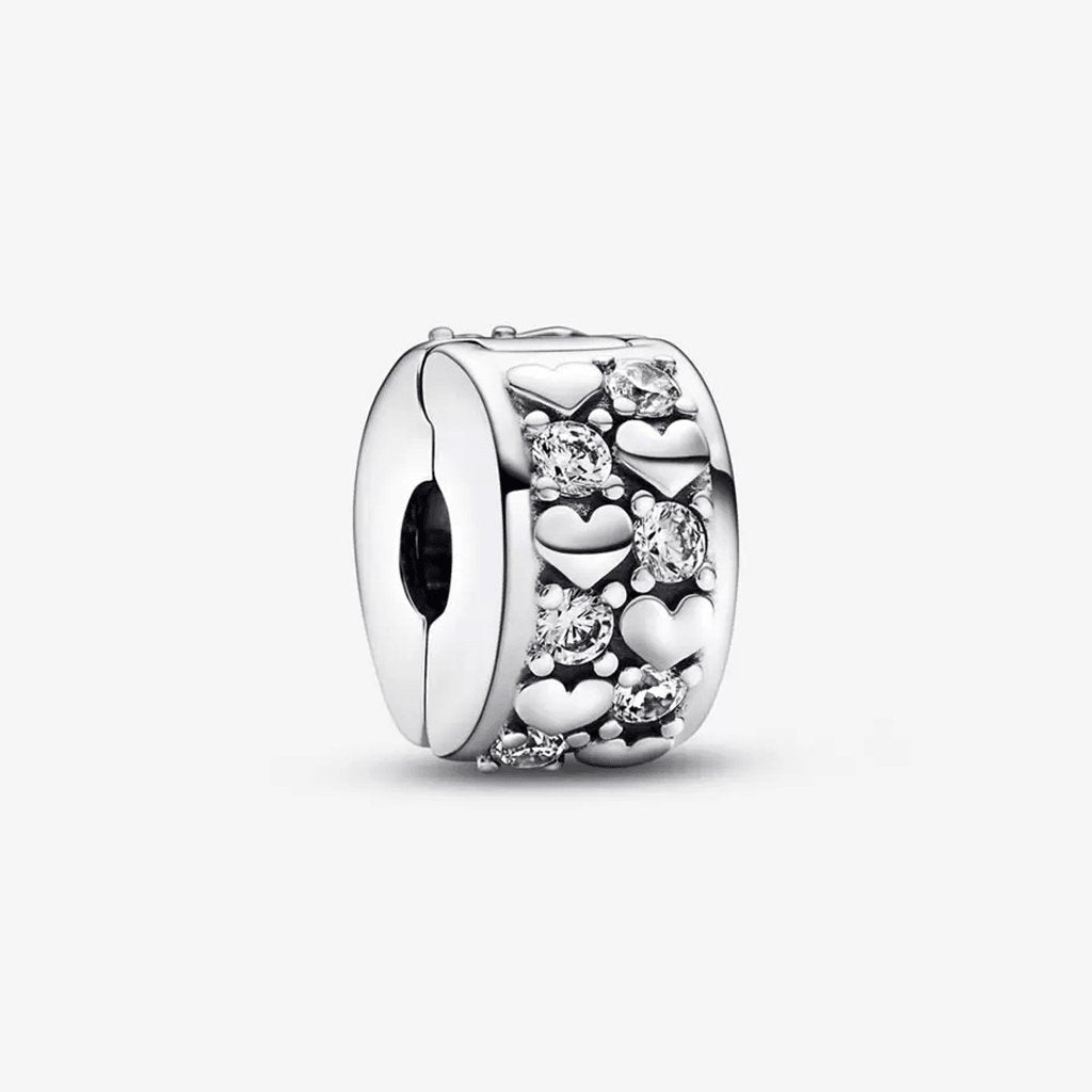 PANDORA  Infinite Hearts Sparkling Clip Charm