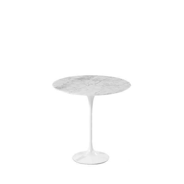 White Marble Side Table - 20'' H x 23'' W x 23'' D