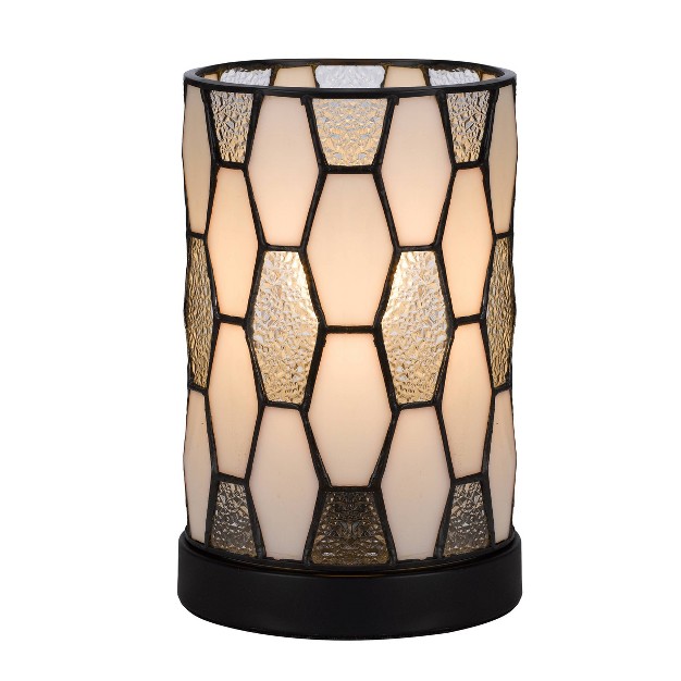 Metal resin Accent Lamp With  Art Glass Shade Dark Bronze Cal Lighting