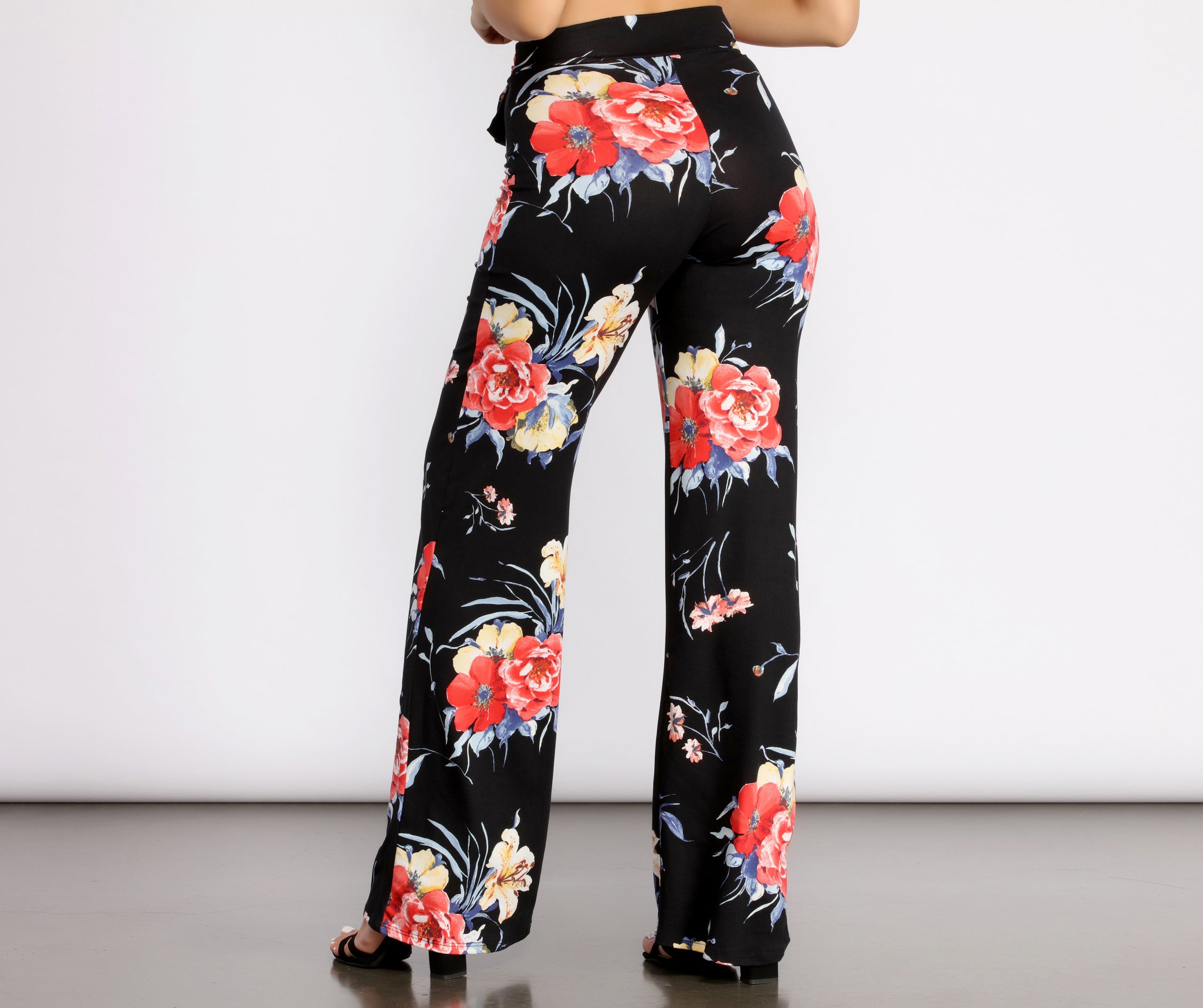 My Vibe Floral High Waist Dress Pants