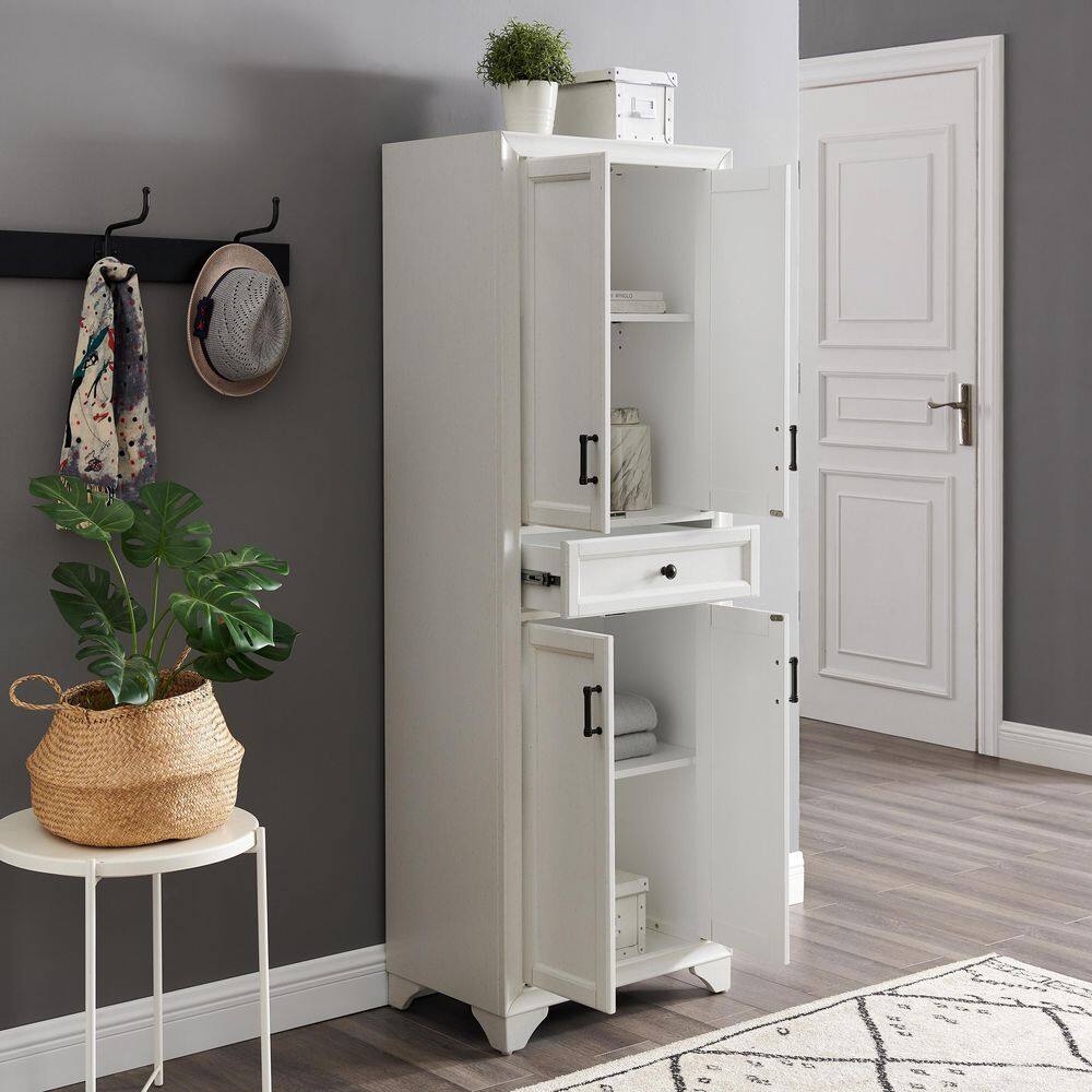 CROSLEY FURNITURE Tara Distressed White Pantry CF3111-WH