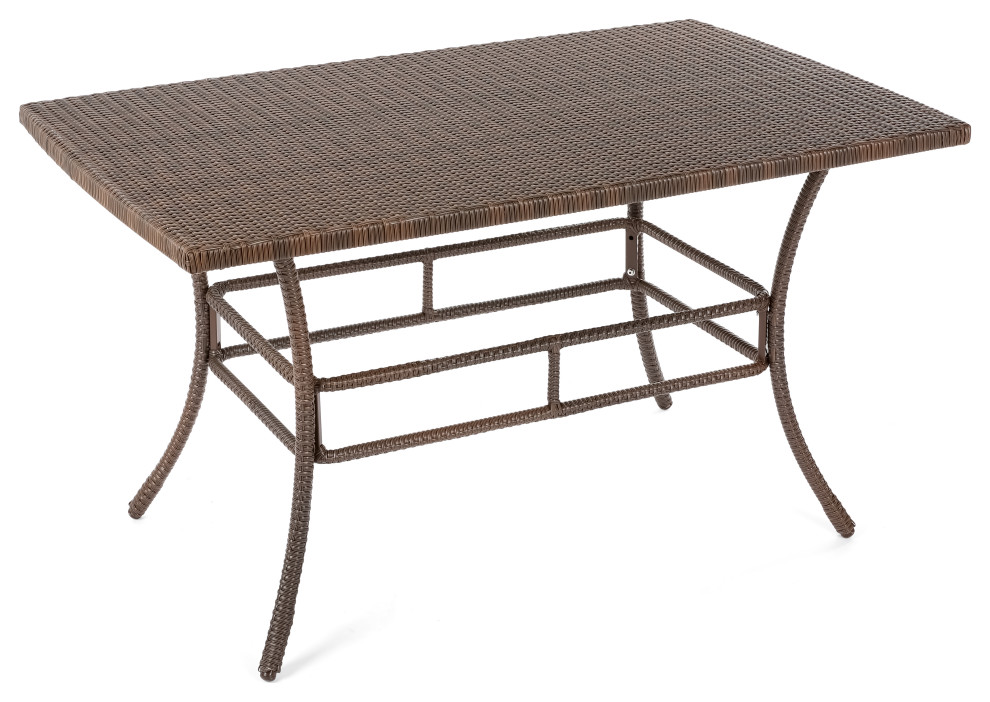 Leisure Collection Outdoor Garden Patio Furniture Dining Table   Tropical   Outdoor Dining Tables   by CTE Trading Inc.  Houzz