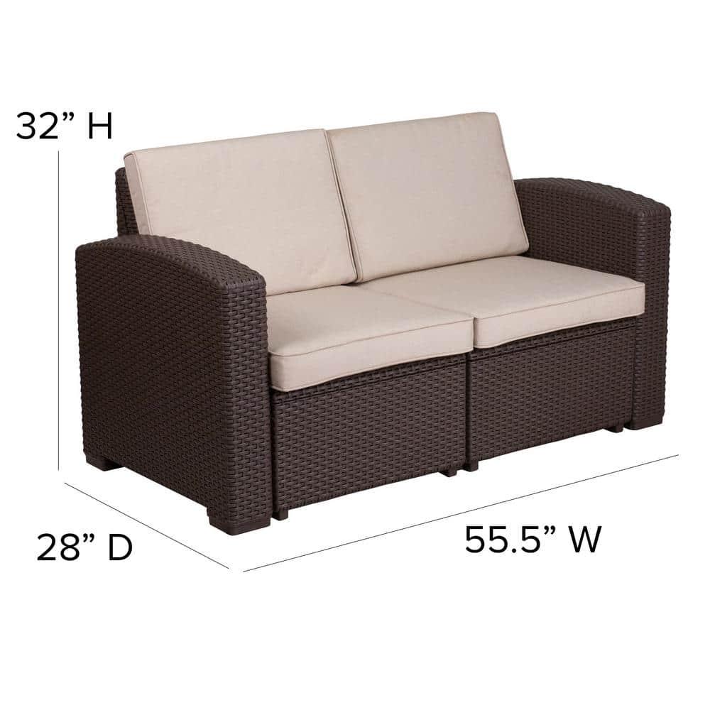 Carnegy Avenue Brown Wood Outdoor Loveseat