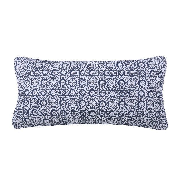 Magnolia Navy Batik Decorative Pillow Levtex Home