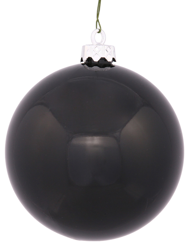 Vickerman N590817Dsv 3 quotBlack Shiny Ball Ornament  12 Per Bag   Contemporary   Christmas Ornaments   by VirVentures  Houzz