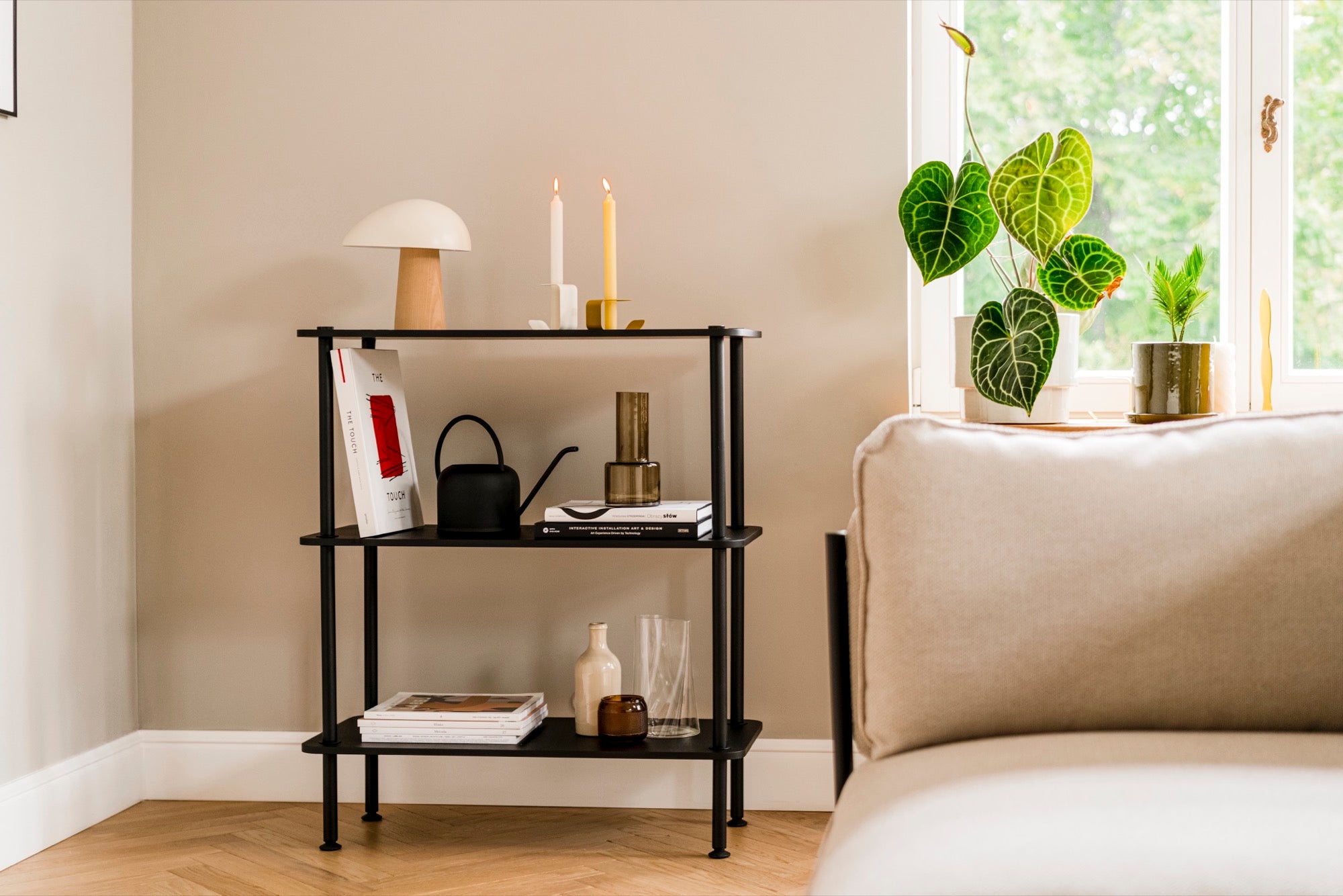 Rustic Open Wooden Bookcase with 4 Shelves