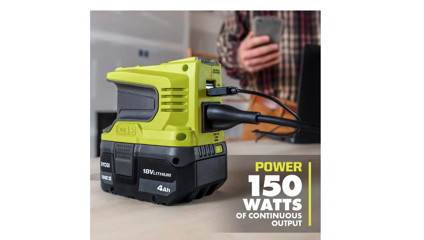 RYOBI RYi150BG 150-Watt Power Inverter for ONE+ 18V Battery (Tool Only)