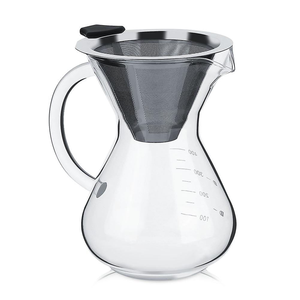 400ml Glass Hand Drip Coffee Maker Filter Pot With Scale Office Home