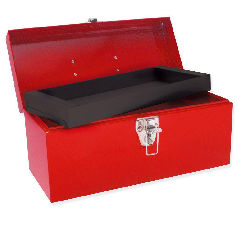 URREA Heavy Duty Metal Tool Box - 14 in. X 6 in. X 6 in. D2