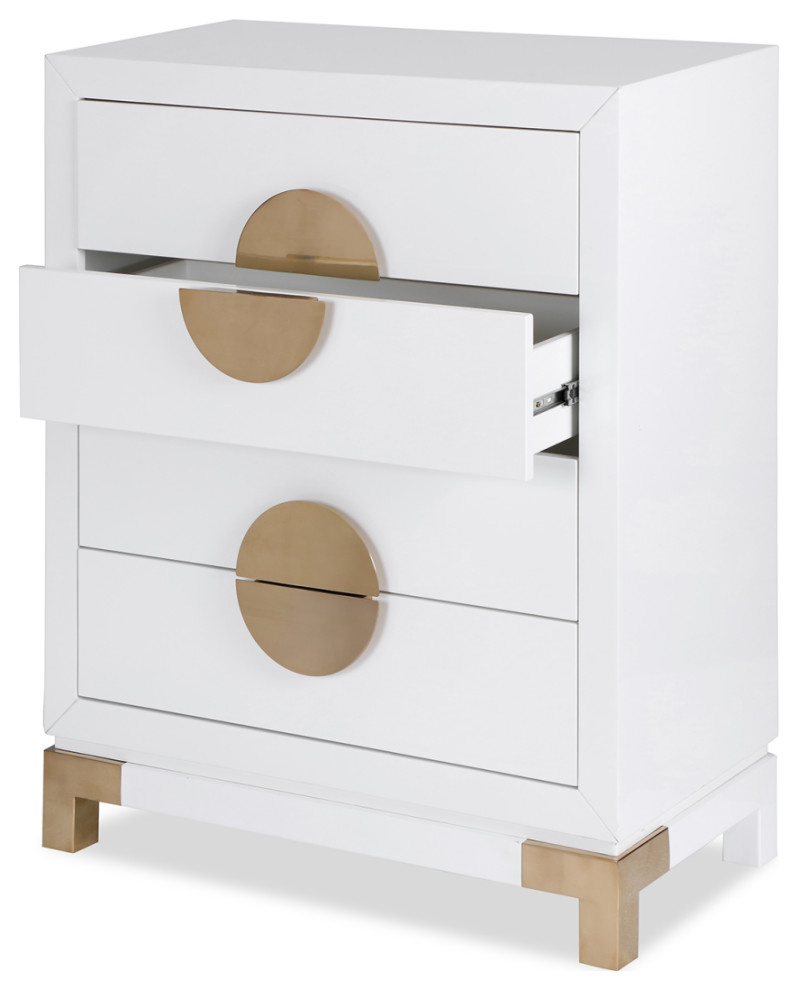 White Metal 4 Drawer Chest  Liang  ampEimil Otium   Contemporary   Accent Chests And Cabinets   by Oroa   Distinctive Furniture  Houzz