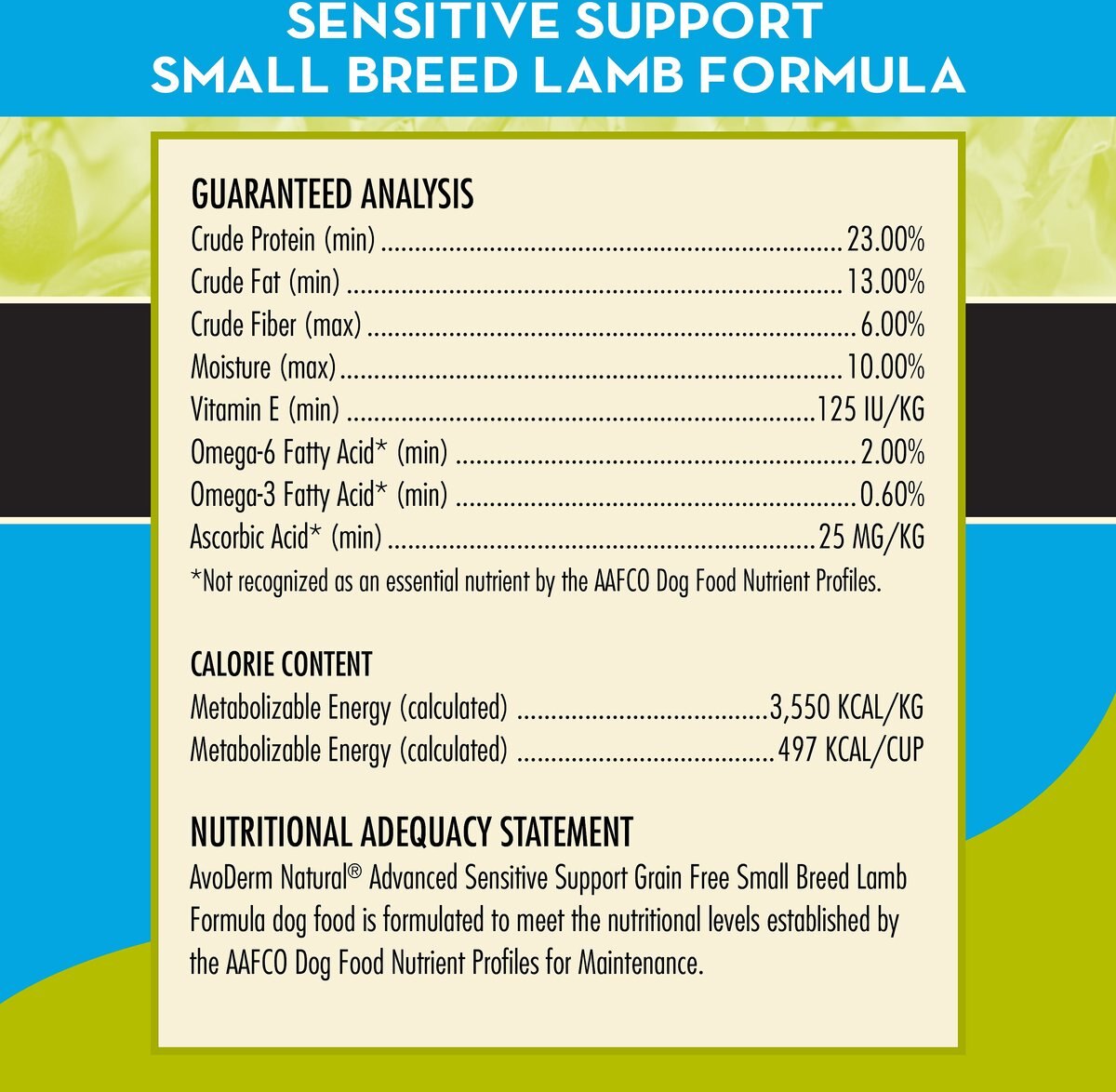 AvoDerm Advanced Sensitive Support Lamb Formula Grain-Free Small Breed Adult Dry Dog Food