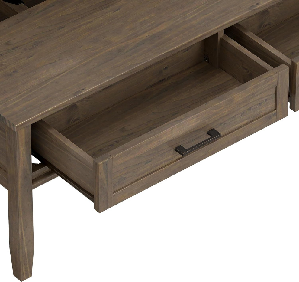 Transitional Coffee Table  Lifting Up Top  ampStorage Drawers  Smoky Brown Finish   Transitional   Coffee Tables   by Decor Love  Houzz