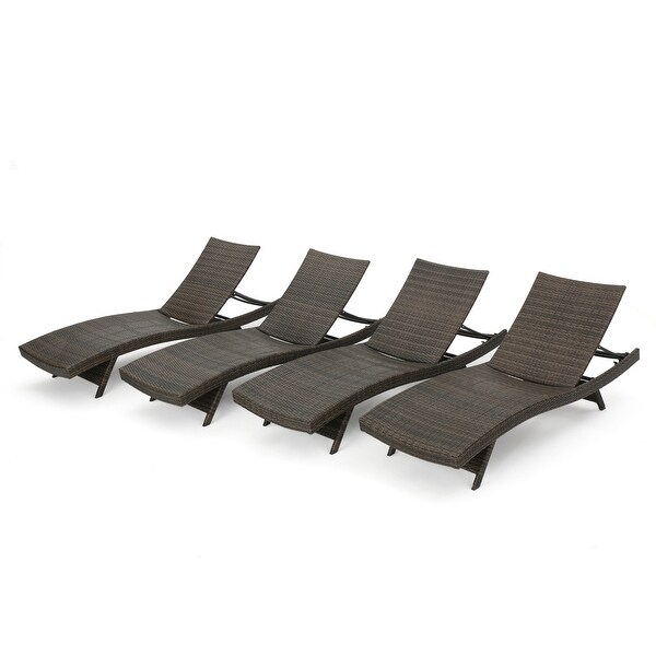 Outdoor Wicker Lounge Chairs (Set of 4) by Christopher Knight Home