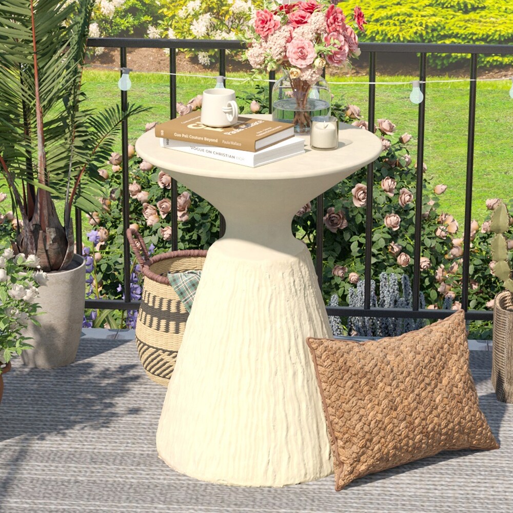 COSIEST Outdoor Patio Pedestal End Table  Plant Stand