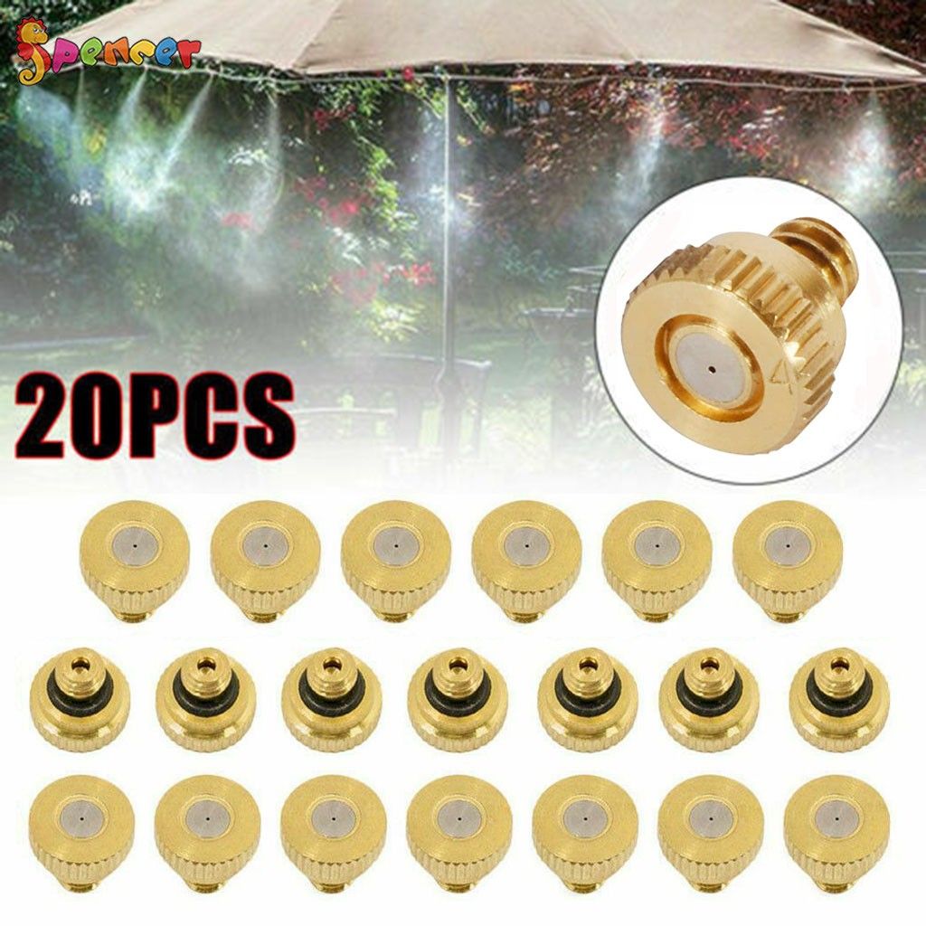 20/30Pcs Brass Misting Nozzles Water Mister Sprinkle Water Hose Nozzles for Cooling System 0.012