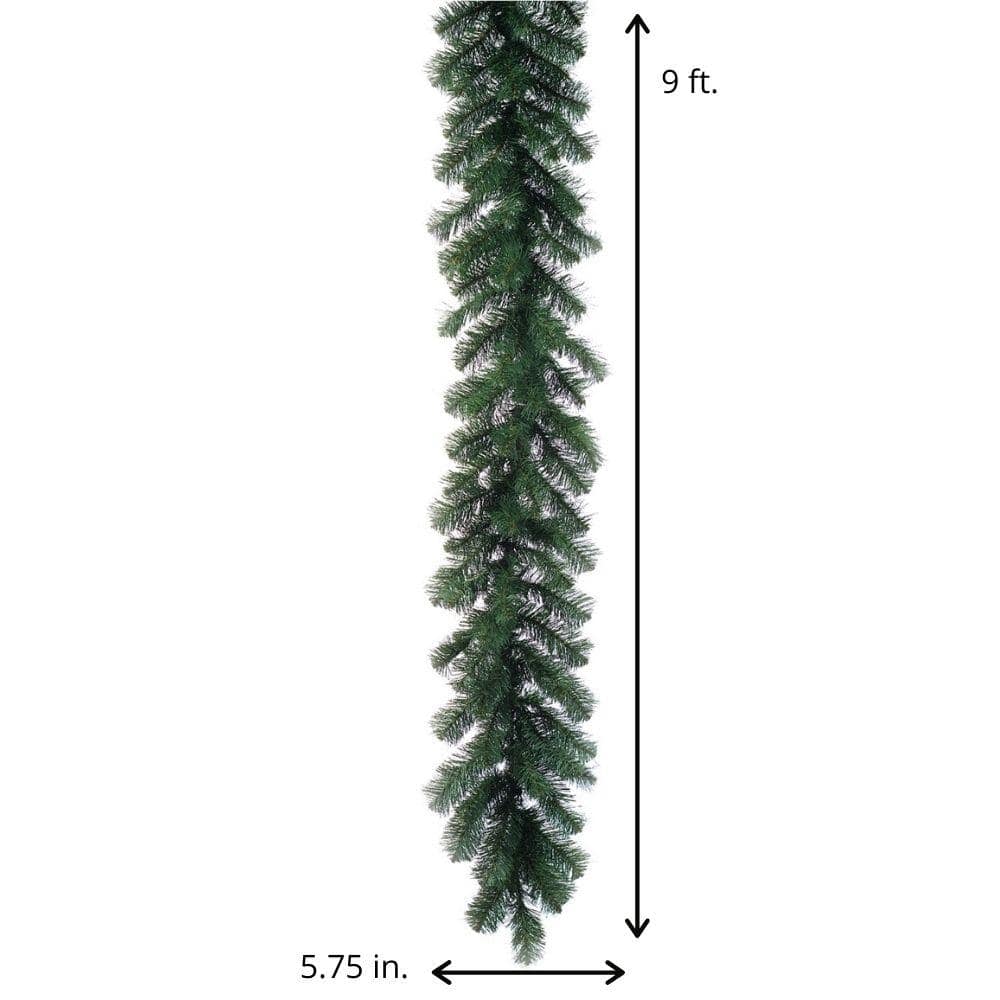 9 ft. Green Douglas Pine Unlit Artificial Christmas Garland GD316