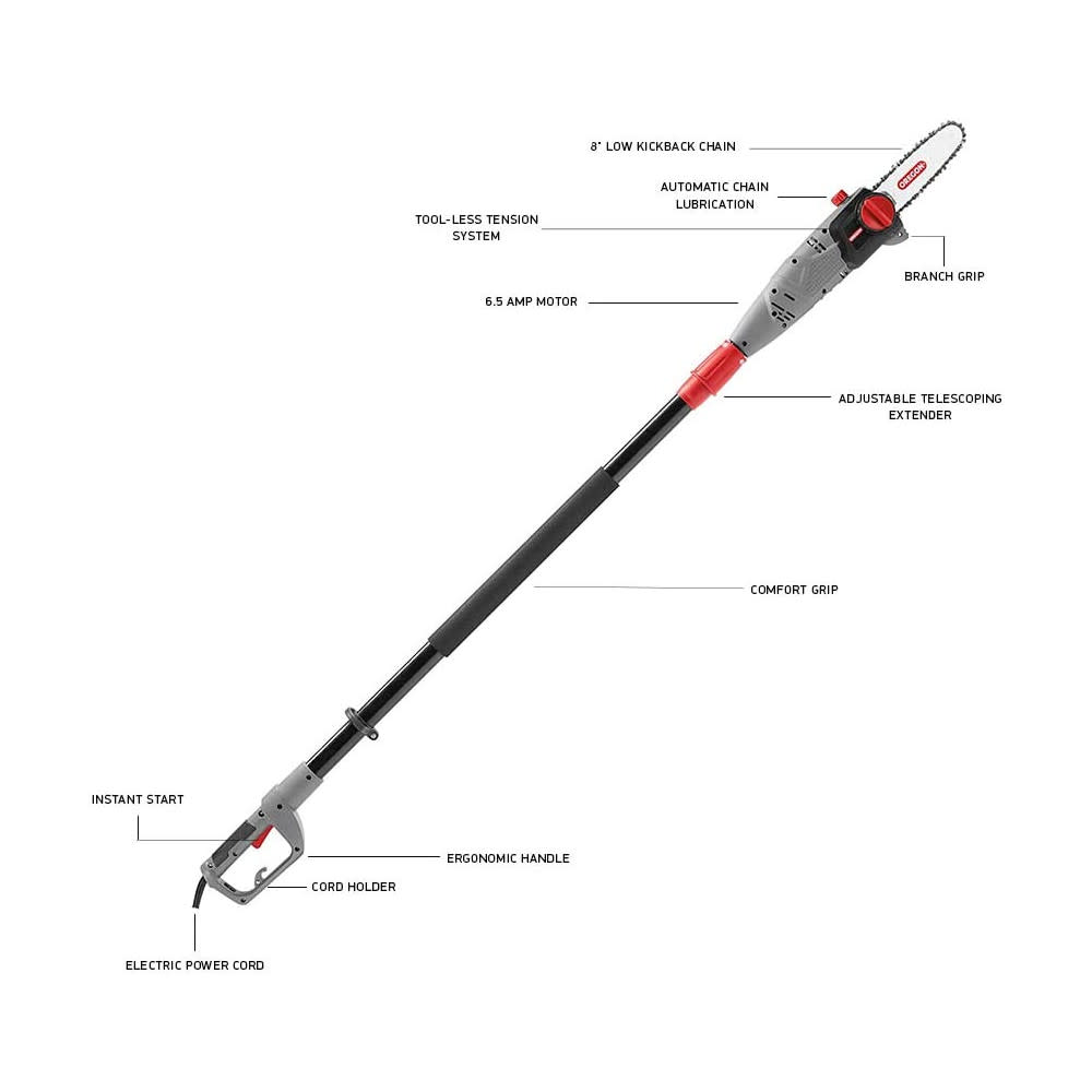 Oregon PS750 Pole Saw Electric 110V 8 In. 6.5A Guide Bar ;