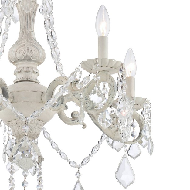 Wide French Crystal 5 light Fixture For Dining Room House Kitchen Island