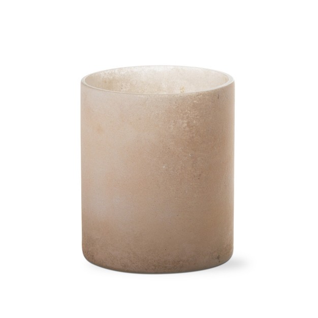 Tagltd Surf Frosted Blush Glass Tealight Holder