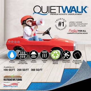 QuietWalk 200 sq. ft. 3 ft. x 66.6 ft. x 3 mm Sound and Moisture Barrier Underlayment for Laminate and Engineered Floors QW200B1LT