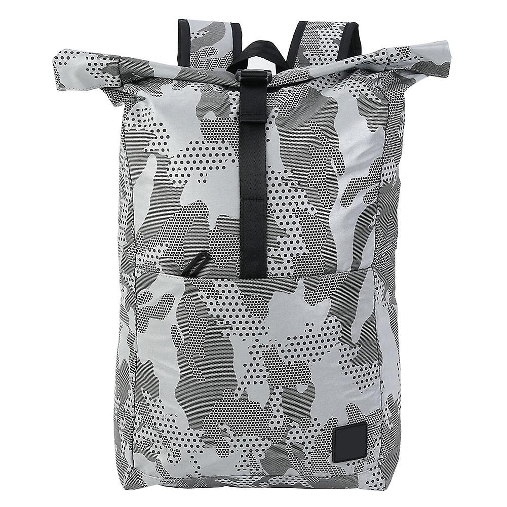 Gray White Reflective Waterproof Backpack Shoulders Bag For Outdoor Cycling Sports