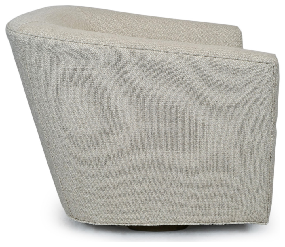 Ivory Tweed Swivel U Arm Chair   Transitional   Armchairs And Accent Chairs   by Design Mix Furniture  Houzz