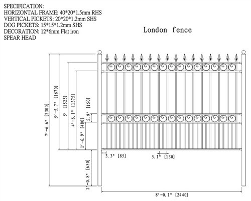 ALEKO FENCELON AP Steel Fence   LONDON Style   8 x...