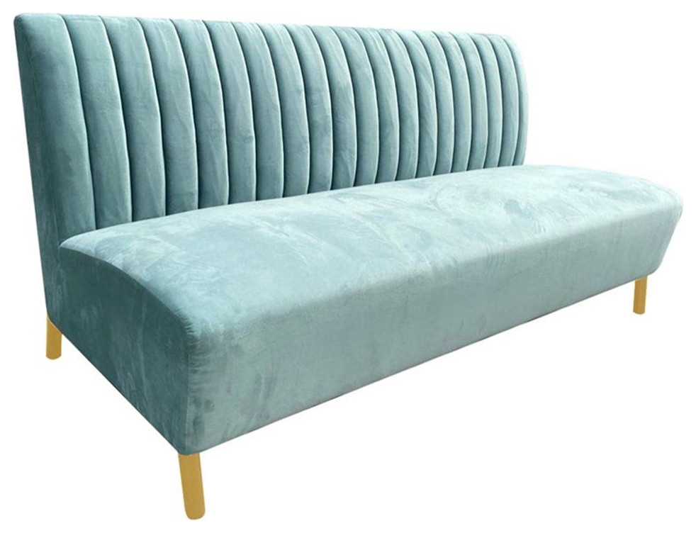 Divani Casa Mosko Modern Fabric  ampStainless Steel Sofa in Light Green/Gold   Contemporary   Sofas   by Homesquare  Houzz