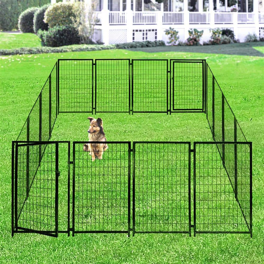 ALEKO 10 ft. H x 10 ft. W x 4 ft. H Kennel Heavy-Duty Pet Playpen Foot Dog Exercise Pen Cat Fence Run Chicken Coop Hens House 2DK5X5X4SQ-HD